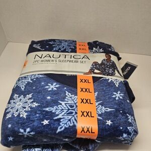 Nautica Womens 2 Piece Sleepwear Set XXL Silky Stretch Fleece New